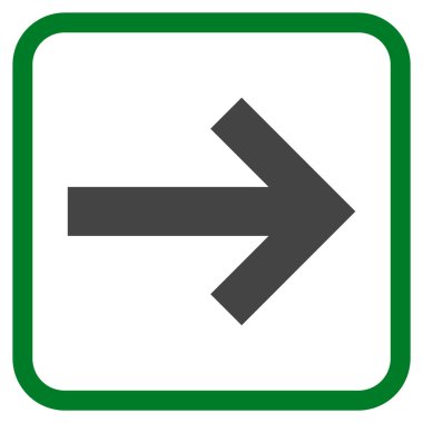 Ok sağ vektör simgesi bir çerçeve içinde