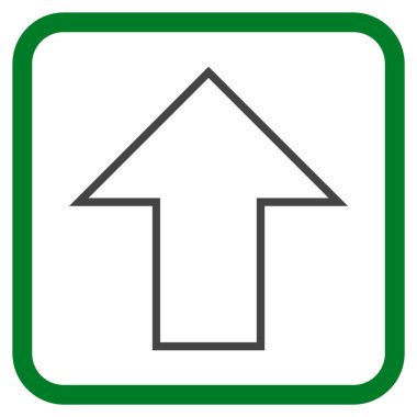 Vektör simgesi bir çerçeve içinde yukarı ok