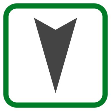 Vektör simgesi bir çerçeve içinde aşağı ok ucu