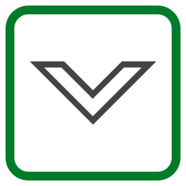 Vektör simgesi bir çerçeve içinde aşağı ok ucu