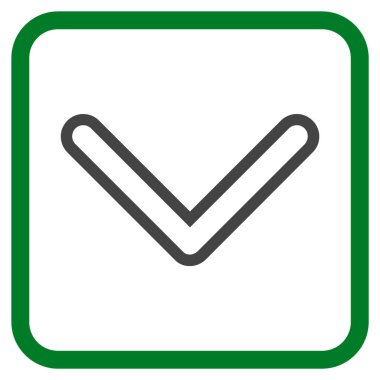 Vektör simgesi bir çerçeve içinde aşağı ok ucu