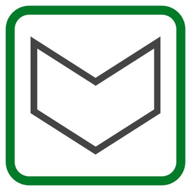 Vektör simgesi bir çerçeve içinde aşağı ok ucu