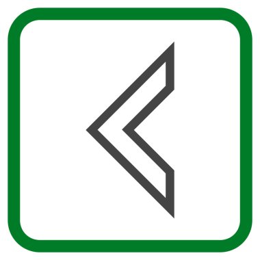 Ok ucu sol vektör simgesi bir çerçeve içinde