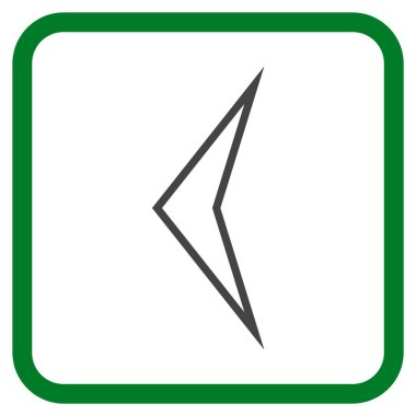 Ok ucu sol vektör simgesi bir çerçeve içinde