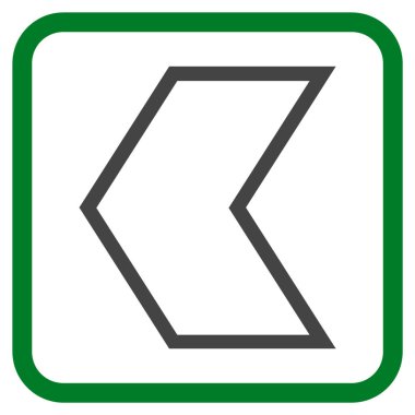 Ok ucu sol vektör simgesi bir çerçeve içinde