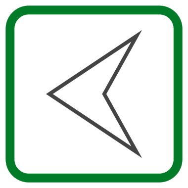 Ok ucu sol vektör simgesi bir çerçeve içinde