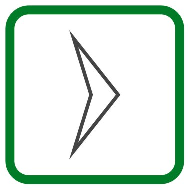 Ok ucu doğru vektör simgesi bir çerçeve içinde