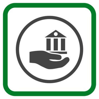 Banka hizmet vektör simgesi bir çerçeve içinde