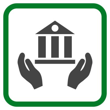 Banka hizmet vektör simgesi bir çerçeve içinde