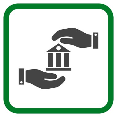 Banka hizmet vektör simgesi bir çerçeve içinde
