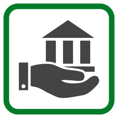 Banka hizmet vektör simgesi bir çerçeve içinde
