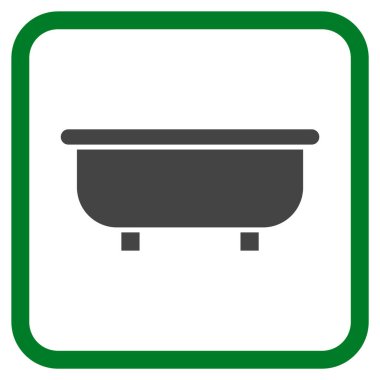 Küvet vektör simgesi bir çerçeve içinde