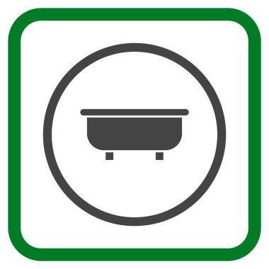 Küvet vektör simgesi bir çerçeve içinde