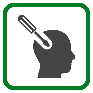 Beyin aracı vektör simgesi bir çerçeve içinde