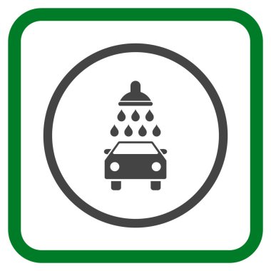 Araba duş vektör simgesi bir çerçeve içinde