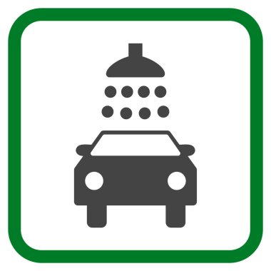 Araba duş vektör simgesi bir çerçeve içinde