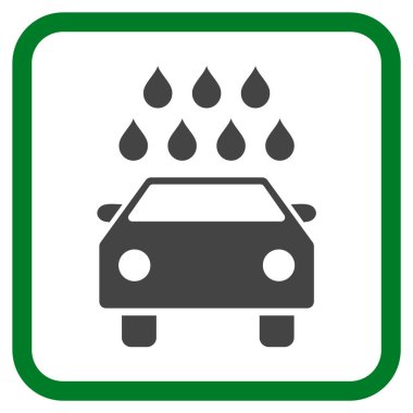 Araba duş vektör simgesi bir çerçeve içinde