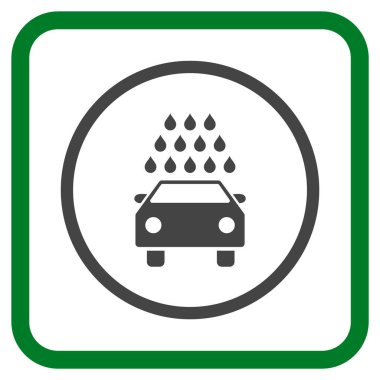 Oto yıkama vektör simgesi bir çerçeve içinde