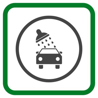 Oto yıkama vektör simgesi bir çerçeve içinde