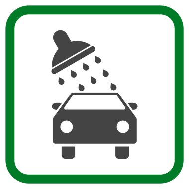 Oto yıkama vektör simgesi bir çerçeve içinde