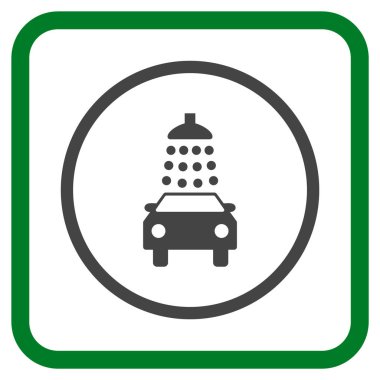 Oto yıkama vektör simgesi bir çerçeve içinde