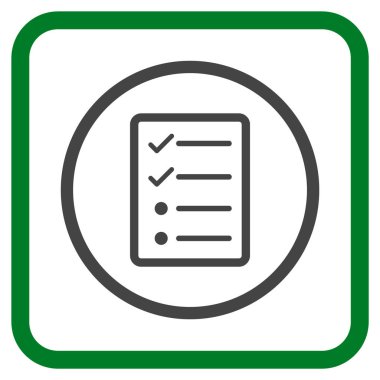 Denetim listesi sayfa vektör simgesi bir çerçeve içinde