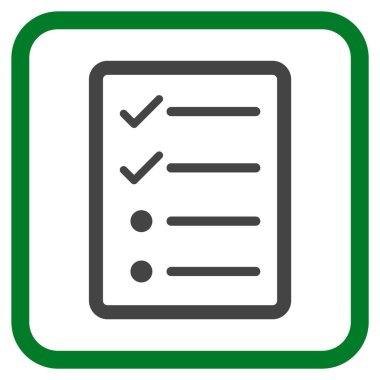 Denetim listesi sayfa vektör simgesi bir çerçeve içinde