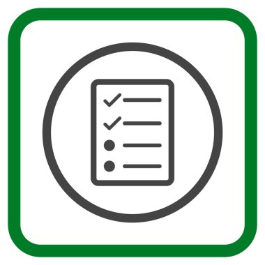 Denetim listesi sayfa vektör simgesi bir çerçeve içinde