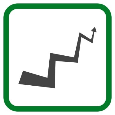 Eğri ok vektör simgesi bir çerçeve içinde