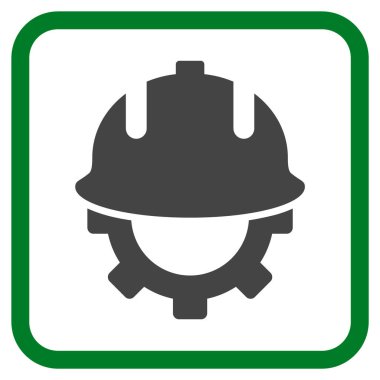 Geliştirme kask vektör simgesi bir çerçeve içinde