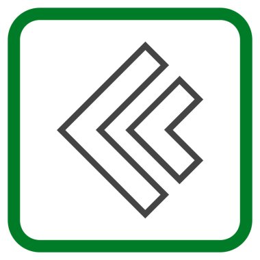 Yön sol vektör simgesi bir çerçeve içinde