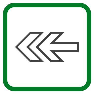 Yön sol vektör simgesi bir çerçeve içinde