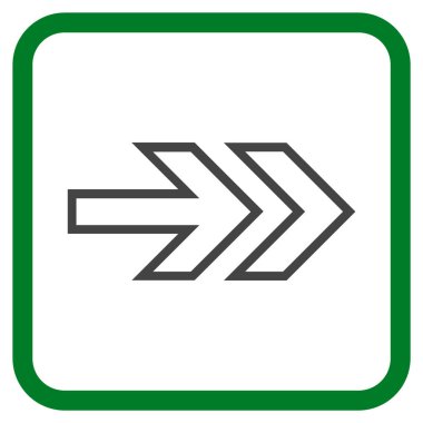 Yöne doğru vektör simgesi bir çerçeve içinde