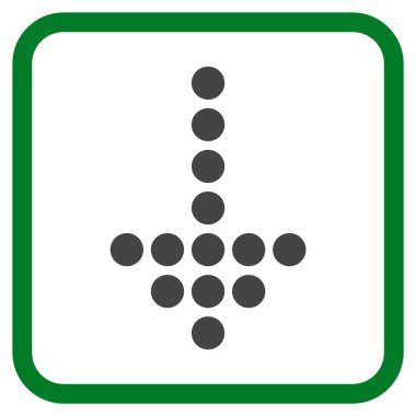 Vektör simgesi bir çerçeve içinde aşağı noktalı ok