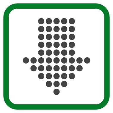 Vektör simgesi bir çerçeve içinde aşağı noktalı ok