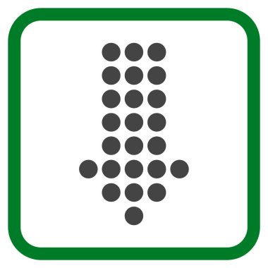 Vektör simgesi bir çerçeve içinde aşağı noktalı ok