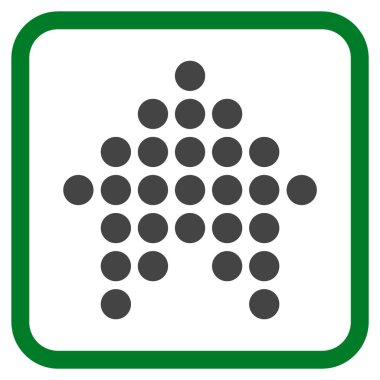 Vektör simgesi bir çerçeve içinde yukarı noktalı ok