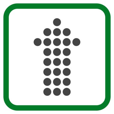 Vektör simgesi bir çerçeve içinde yukarı noktalı ok