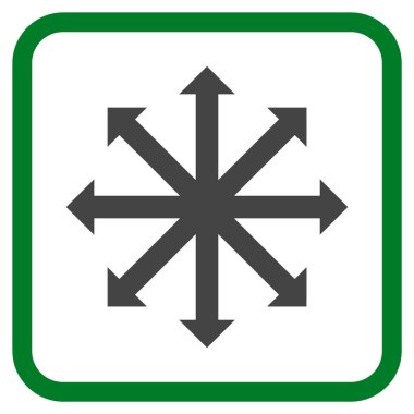 Genişletin okları vektör simgesi bir çerçeve içinde