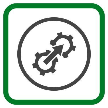 Dişli Tümleştirme vektör simgesi bir çerçeve içinde