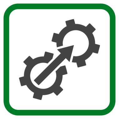 Dişli Tümleştirme vektör simgesi bir çerçeve içinde