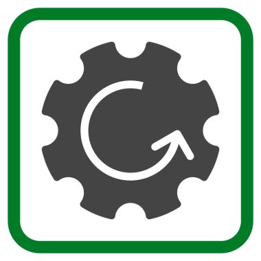 Dişli döndürme vektör simgesi bir çerçeve içinde