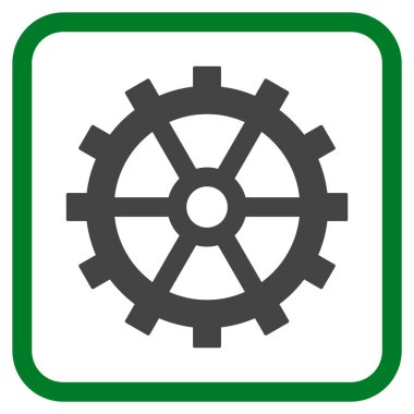 Dişli vektör simgesi bir çerçeve içinde