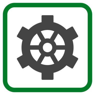 Dişli vektör simgesi bir çerçeve içinde