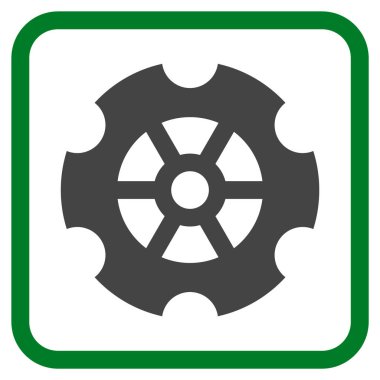 Dişli vektör simgesi bir çerçeve içinde