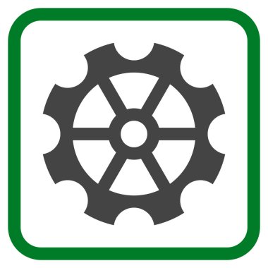 Dişli vektör simgesi bir çerçeve içinde