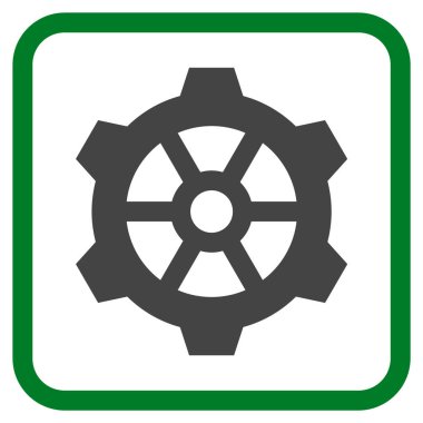 Dişli vektör simgesi bir çerçeve içinde