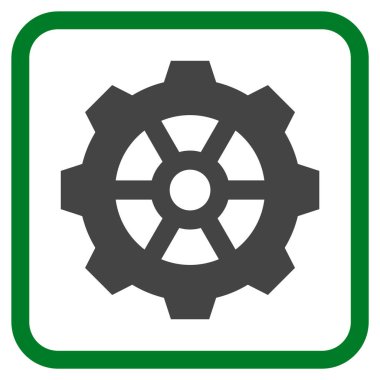 Dişli vektör simgesi bir çerçeve içinde