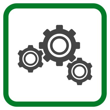 Gears'ı vektör simgesi bir çerçeve içinde