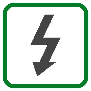 Yüksek gerilim vektör simgesi bir çerçeve içinde